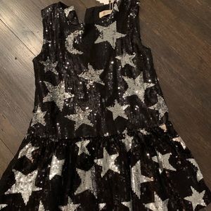 Black and silver sequin star dress
